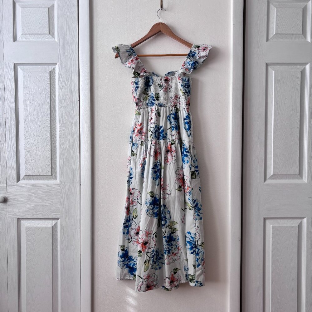 Abercrombie & Fitch Ruffle Strap Smocked Midi Dress - Picture 6 of 8